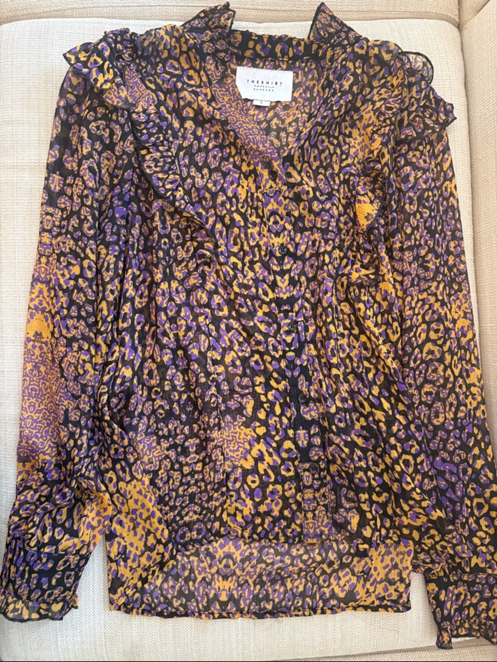 The Shirt by Rochelle Behrens The Madeline Shirt Blouse Animal Print Size S